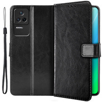 Flip case for Xiaomi Poco F4 5G, Crazy Horse Wallet, black