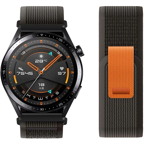 Nylon strap for Samsung Galaxy Watch Active 22mm, Grey