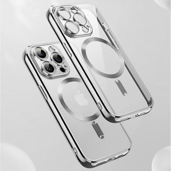 Case for iPhone 14 Pro, ERBORD Hybrid MagSafe Case, silver