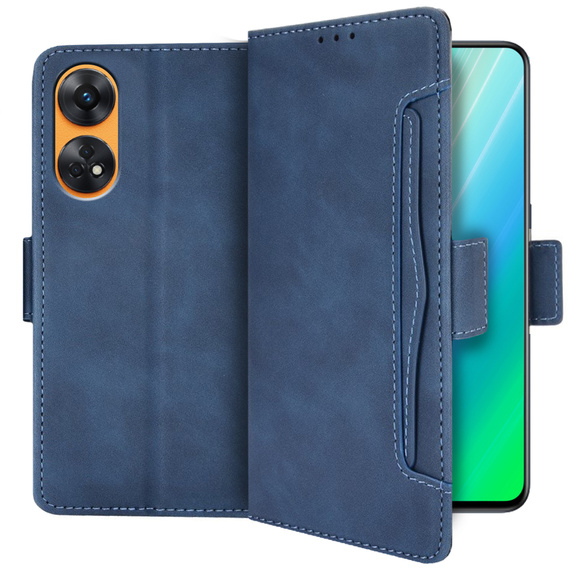 Flip case for Oppo Reno8 T, Card Slot, blue