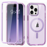 Case for iPhone 16 Pro, Shockproof Hybrid, with screen film, for MagSafe, purple