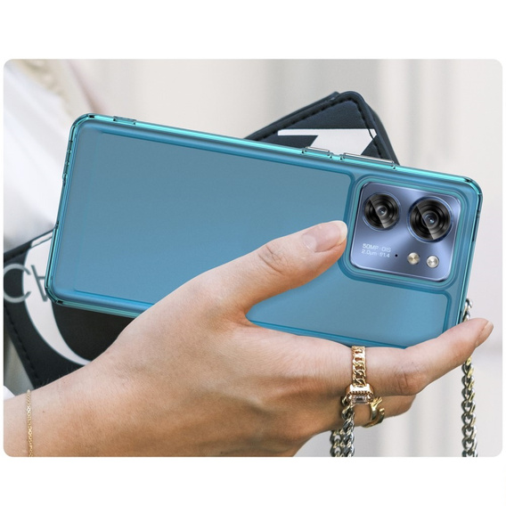 Case for Motorola Edge 40, Fusion Hybrid, blue