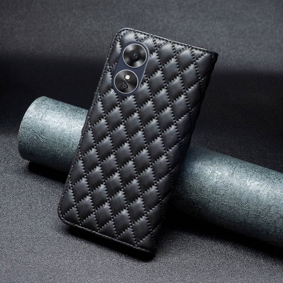 Flip case for Oppo A17, Wallet, BINFEN COLOR, black