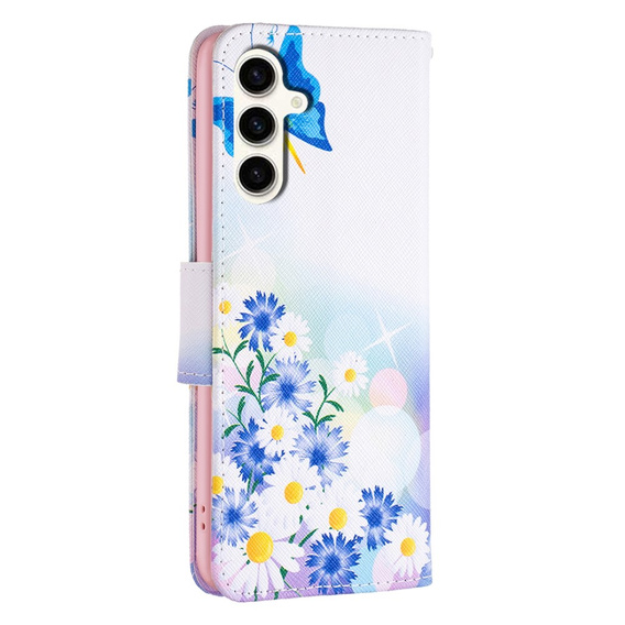 Flip case for Samsung Galaxy S23 FE, Wallet, Butterfly & Flowers white