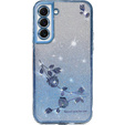 Case for Samsung Galaxy S22, Glitter Flower, blue