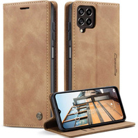 CASEME case for Samsung Galaxy M33 5G, Leather Wallet Case, brown