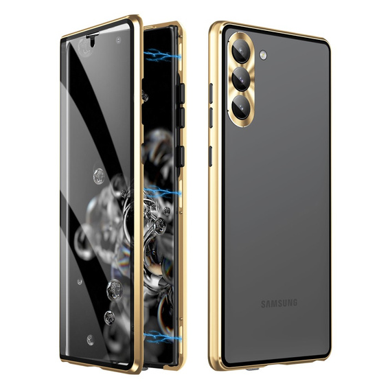Case for Samsung Galaxy S23, Magnetic Dual Glass, gold