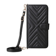 Crossbody Leather Wallet flip case for Xiaomi Redmi A5, black