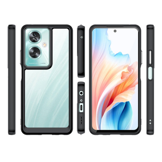 Case for Oppo A79 5G, Fusion Hybrid, transparent / black