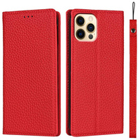 Leather case for iPhone 13 Pro, ERBORD Grain Leather, red