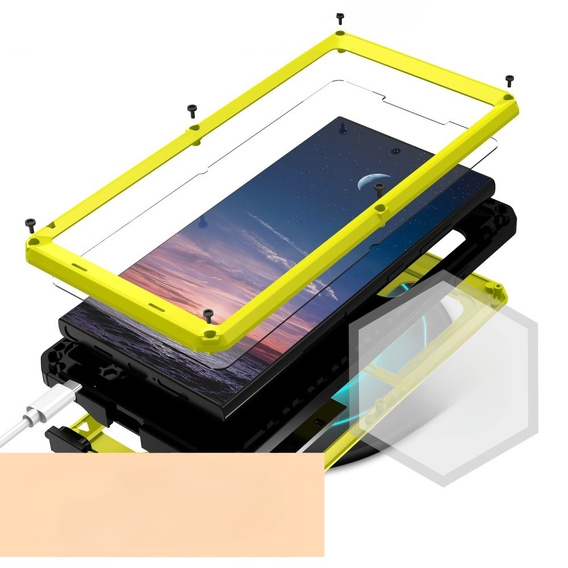 Armored case for Samsung Galaxy S24 Ultra, R-JUST, yellow