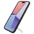 Spigen case for iPhone 15, Liquid Air, black + 9H Tempered Glass