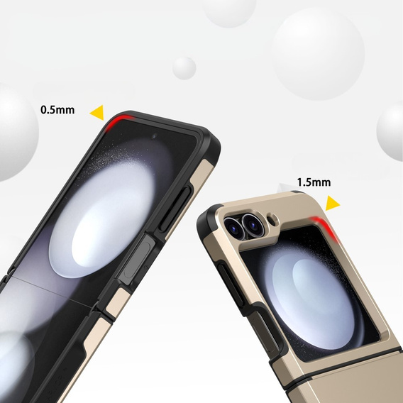 Armored Case for Samsung Galaxy Z Flip7 FE / Z Flip6, Armor Shockproof, gold