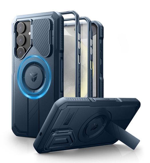 Armored case for Samsung Galaxy S25+ Plus, Dexnor CamProtect MagSafe, blue (Two frames)