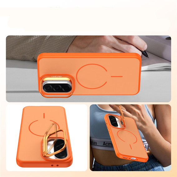Skin-touch case with MagSafe stand for Samsung Galaxy A57 5G, orange