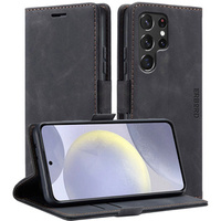 Case for Samsung Galaxy S24 Ultra, ERBORD Vintage, wallet with flap, black