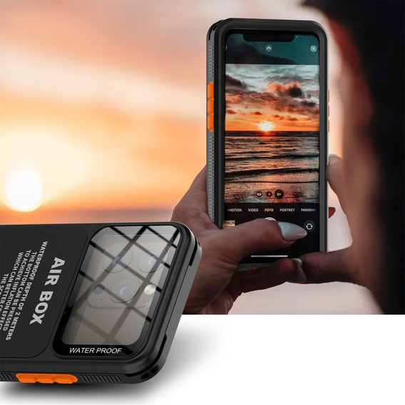 IP68 Waterproof Case for iPhone 15 Pro, SHELLBOX Air Box, black