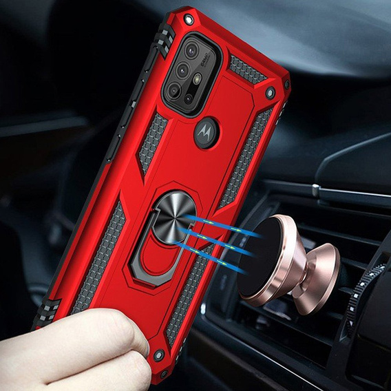 Armor Case for Motorola Moto G10/G30, Nox Case Ring, red