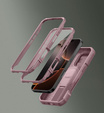 Armored case for iPhone 16 Pro, Dexnor CamProtect MagSafe, pink (Two frames)