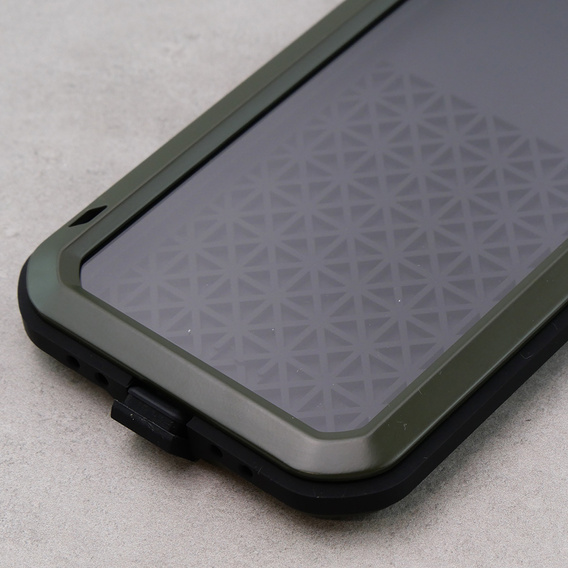 Love Mei Case for iPhone 12, armored with glass, green