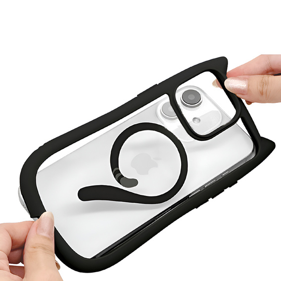 Case for iPhone 11, for MagSafe, Cute Cat, black + Screen Glass