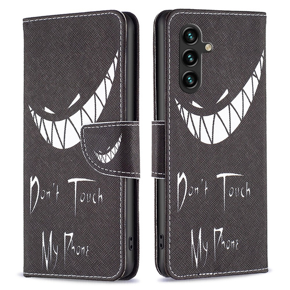 Flip case for Samsung Galaxy A35 5G, Wallet, Don't Touch My Phone black