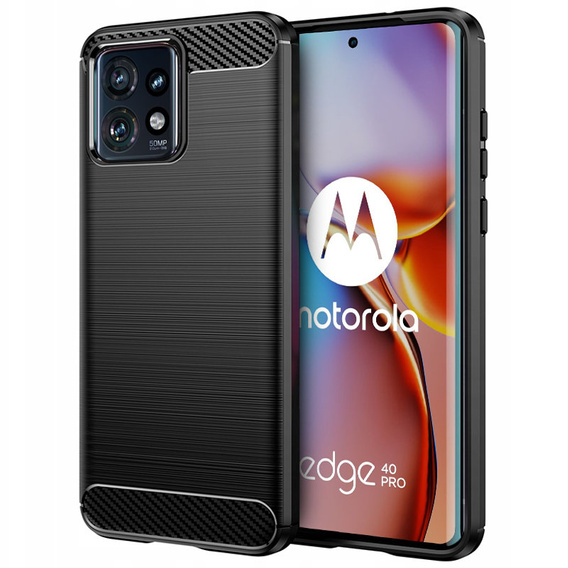 Case for Motorola Edge 40 Pro, Carbon, black