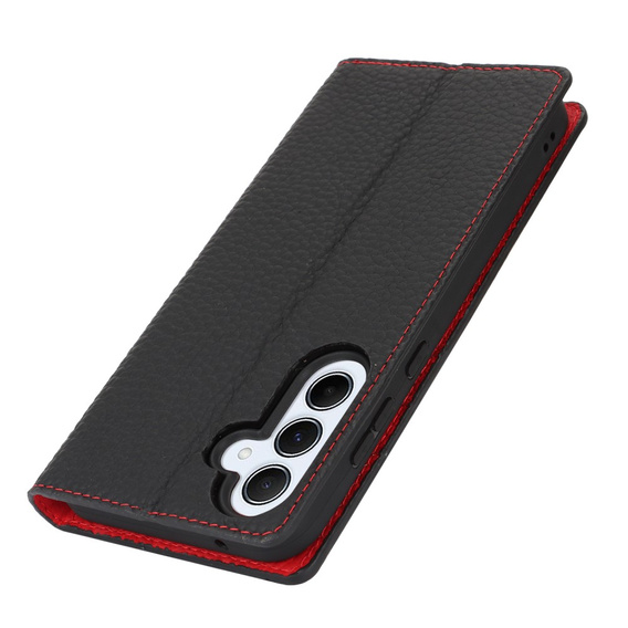 Flip case for Samsung Galaxy S24 FE, Litchi Skin Grain, black