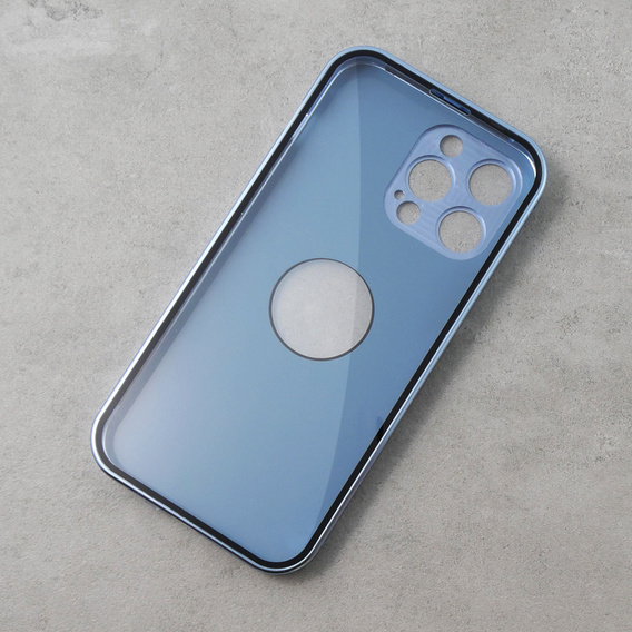 Case for iPhone 13 Pro Max, Dual Glass, for Magsafe, blue