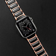 Bracelet Stainless for Apple Watch 1/2/3/4/5/6/7/8/SE/ULTRA (42/44/45/49 MM) - Rose Gold/Black