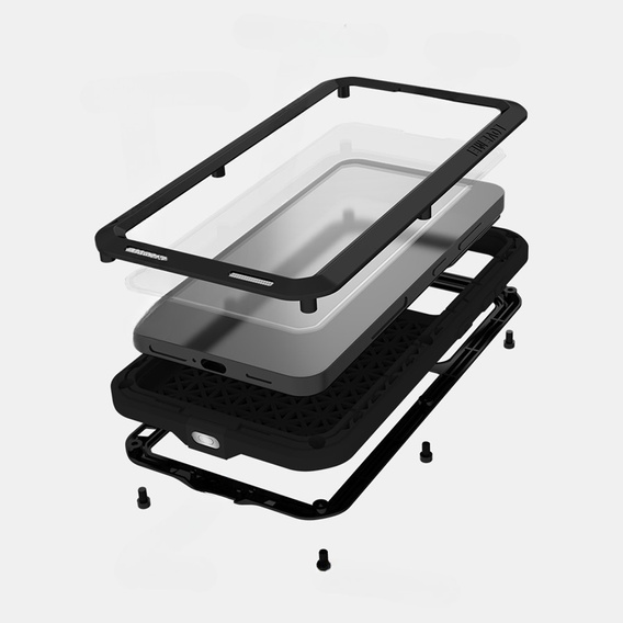 Love Mei Case for Samsung Galaxy S24, armored with glass, black