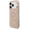 Guess IML Flowers Electroplated Allover With Beads Strap Case, for MagSafe, with strap for iPhone 17 Pro Max