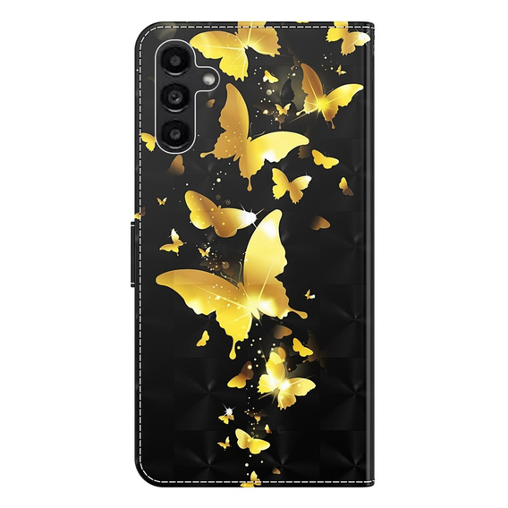 Flip case for Samsung Galaxy A14 4G/5G, Wallet Butterfly, gold