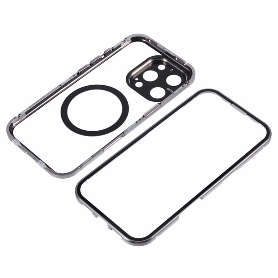 Magnetic Dual Glass MagSafe case for iPhone 16 Pro Max, titanium