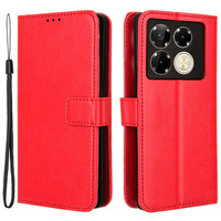 Flip case for Infinix Note 40 Pro Plus, Crazy Horse Wallet, red