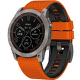 Silicone Strap for Garmin Fenix 7 / Forerunner 965 / 955 / 945 / 935, Orange / Black