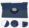 Case for Samsung Galaxy Tab A9+ TB330FU 10.95", Rotating 360, dark blue