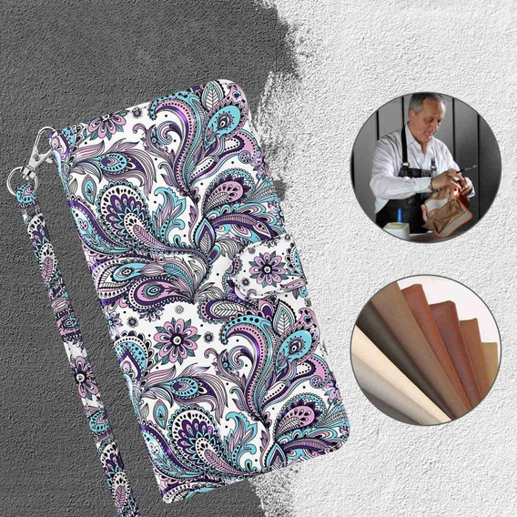 Flip case for Oppo A17, Light Spots Decor, purple