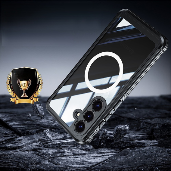 Case for Samsung Galaxy S25 FE, Shockproof, with glass, for MagSafe, black