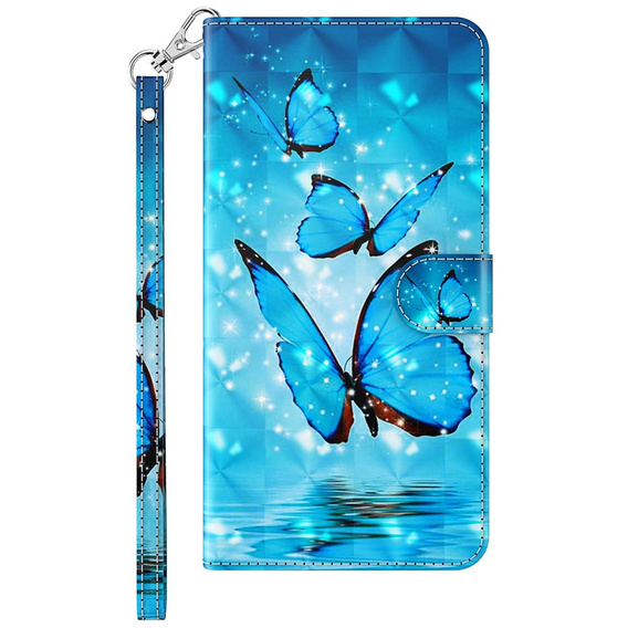Flip case for Samsung Galaxy A14 4G/5G, Wallet Butterfly, blue