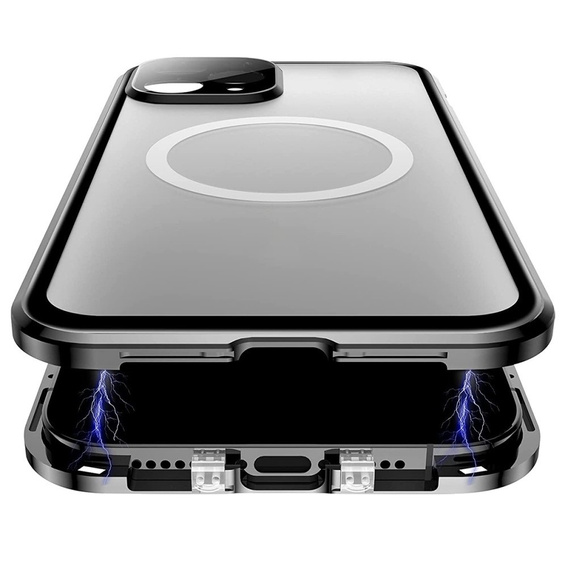Magnetic Dual Glass MagSafe case for iPhone 12 Pro Max, black