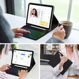 Case with illuminated bluetooth keyboard for iPad 10.9 2022 (10 gen.), black