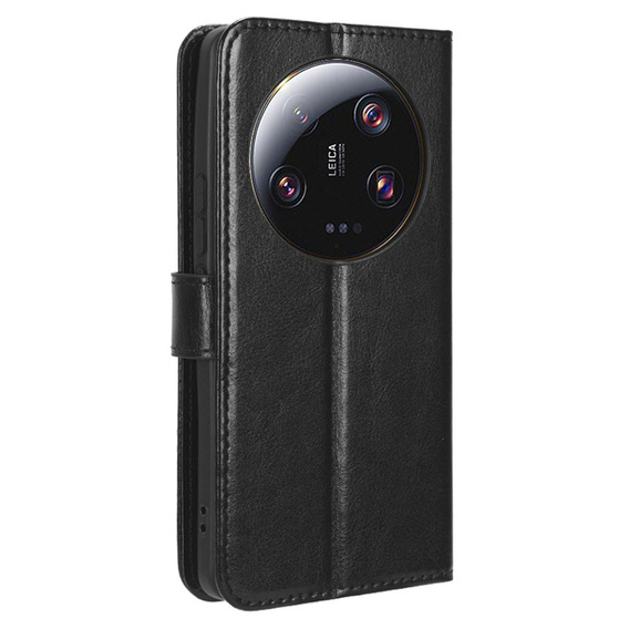 Flip case for Xiaomi 13 Ultra, Crazy Horse Wallet, black