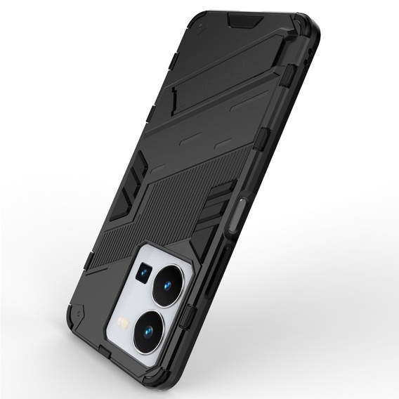 Case for Vivo Y35 4G, Military kickstand, black