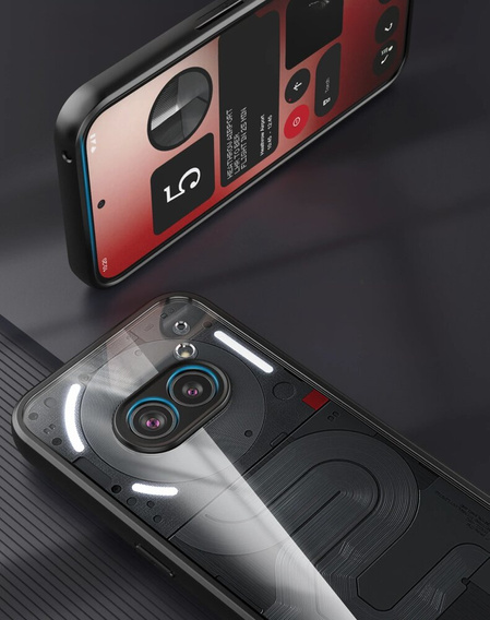 Case for Nothing Phone 2a, Fusion Hybrid, with camera protection, transparent / black