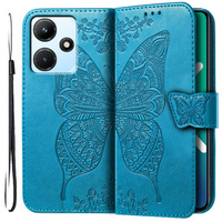 Flip case for Infinix Hot 30i, Butterfly, blue