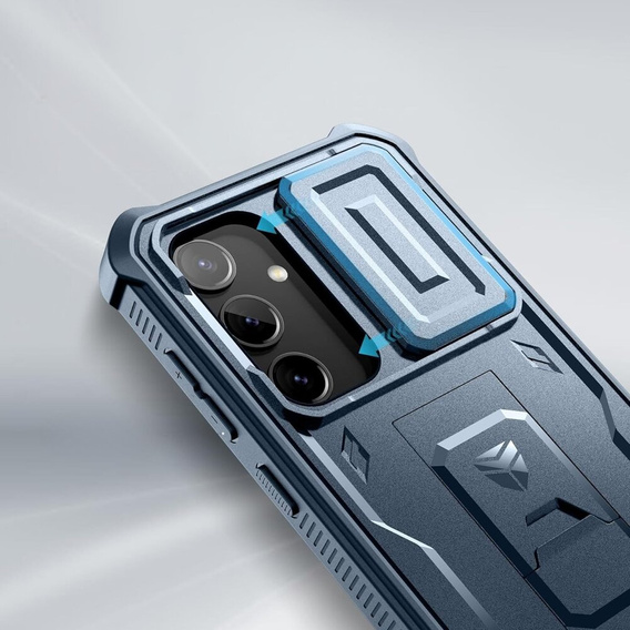 Armored case for Samsung Galaxy S24, Dexnor Full Body (Two Frames), dark blue