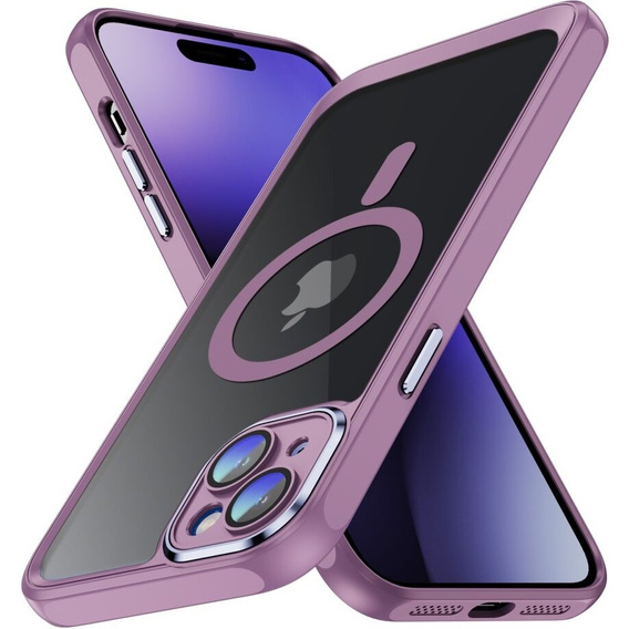 Case for iPhone 15 Plus, ERBORD Impact Guard, MagSafe, purple