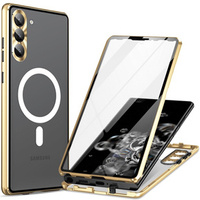 Magnetic Dual Glass MagSafe case for Samsung Galaxy S24+ Plus, gold
