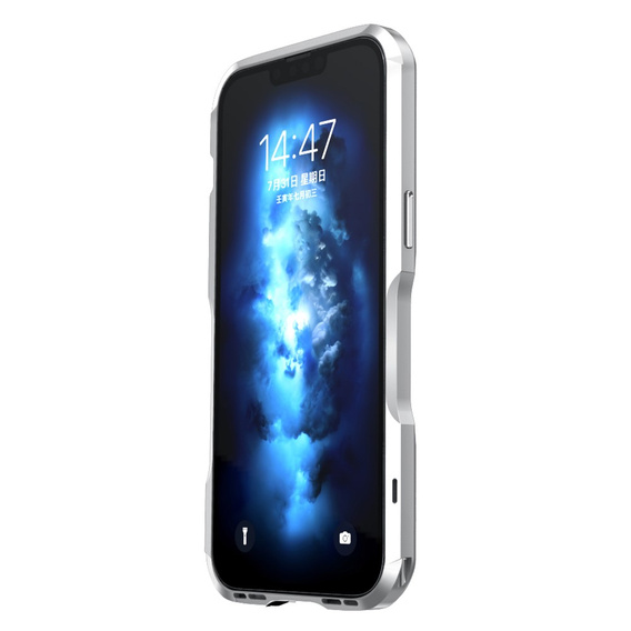 Case LUPHIE for iPhone 14, Armor Bumper, silver